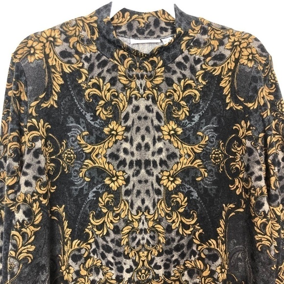 𝅺Susan Graver Damask Printed Sweater Tunic New NWOT - Picture 4 of 11